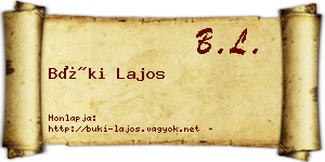 Büki Lajos névjegykártya